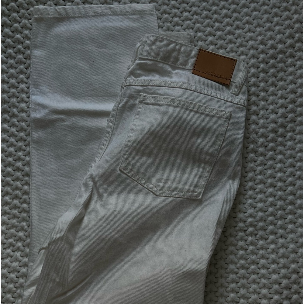 White wide leg jeans